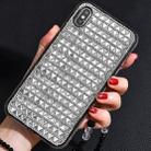 For iPhone X / XS TPU + Epoxy Triangular Glass Diamond Phone Protective Case(Silver Grey) - 1