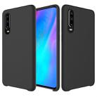 Solid Color Liquid Silicone Dropproof Protective Case for Huawei P30(Black) - 1