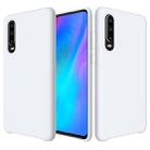 Solid Color Liquid Silicone Dropproof Protective Case for Huawei P30(White) - 1