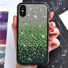 For iPhone XS Max TPU + Epoxy Flash Diamond Tri-Color Gradient Phone Protective Case(Gradient Green) - 1