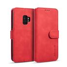 DG.MING Retro Oil Side Horizontal Flip Case with Holder & Card Slots & Wallet for Galaxy S9(Red) - 1