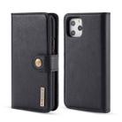 For iPhone 11 Pro DG.MING Crazy Horse Texture Flip Detachable Magnetic Leather Case with Holder & Card Slots & Wallet (Black) - 1