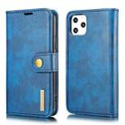 For iPhone 11 Pro DG.MING Crazy Horse Texture Flip Detachable Magnetic Leather Case with Holder & Card Slots & Wallet  (Blue) - 1