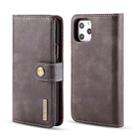 For iPhone 11 Pro Max DG.MING Crazy Horse Texture Flip Detachable Magnetic Leather Case with Holder & Card Slots & Wallet (Grey) - 1