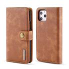 For iPhone 11 Pro Max DG.MING Crazy Horse Texture Flip Detachable Magnetic Leather Case with Holder & Card Slots & Wallet (Brown) - 1