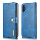 DG.MING Crazy Horse Texture Flip Detachable Magnetic Leather Case with Holder & Card Slots & Wallet for Samsung Galaxy Note 10+(Blue) - 1