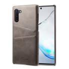 Suteni Calf Texture Back Cover Protective Case with Card Slots for Galaxy Note 10(Grey) - 1