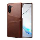 Suteni Calf Texture Back Cover Protective Case with Card Slots for Galaxy Note 10(Brown) - 1