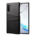 Suteni Calf Texture Back Cover Protective Case with Card Slots for Galaxy Note 10(Black) - 1