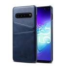 Suteni Calf Texture Back Cover Protective Case with Card Slots for Galaxy S10 5G(Blue) - 1