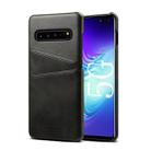 Suteni Calf Texture Back Cover Protective Case with Card Slots for Galaxy S10 5G(Black) - 1