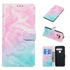 Colored Drawing Marble Pattern Horizontal Flip PU Leather Case with Holder & Card Slots & Wallet For LG G8 ThinQ / G8(Pink Green) - 1