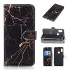 Colored Drawing Marble Pattern Horizontal Flip PU Leather Case with Holder & Card Slots & Wallet For Xiaomi Redmi Note 6 Pro(Black Gold) - 1