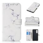 Colored Drawing Marble Pattern Horizontal Flip PU Leather Case with Holder & Card Slots & Wallet For Huawei P30(White) - 1