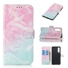 Colored Drawing Marble Pattern Horizontal Flip PU Leather Case with Holder & Card Slots & Wallet For Huawei P30(Pink Green) - 1