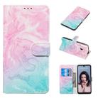 Colored Drawing Marble Pattern Horizontal Flip PU Leather Case with Holder & Card Slots & Wallet For Huawei P30 Lite / Nova 4e(Pink Green) - 1