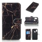 Colored Drawing Marble Pattern Horizontal Flip PU Leather Case with Holder & Card Slots & Wallet For Xiaomi Redmi 6 Pro / Mi A2 Lite(Black Gold) - 1