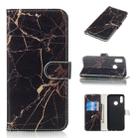 Colored Drawing Marble Pattern Horizontal Flip PU Leather Case with Holder & Card Slots & Wallet For Huawei Honor 10 Lite(Black Gold) - 1