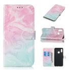 Colored Drawing Marble Pattern Horizontal Flip PU Leather Case with Holder & Card Slots & Wallet For Huawei Honor 10 Lite(Pink Green) - 1