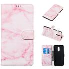 Colored Drawing Marble Pattern Horizontal Flip PU Leather Case with Holder & Card Slots & Wallet For OnePlus 7(Pink) - 1