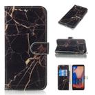 Colored Drawing Marble Pattern Horizontal Flip PU Leather Case with Holder & Card Slots & Wallet For Galaxy A7 (2018)(Black Gold) - 1