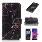 Colored Drawing Marble Pattern Horizontal Flip PU Leather Case with Holder & Card Slots & Wallet For Galaxy A9 (2018)(Black Gold) - 1