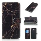 Colored Drawing Marble Pattern Horizontal Flip PU Leather Case with Holder & Card Slots & Wallet For Galaxy J4+(Black Gold) - 1