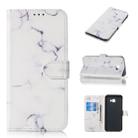 Colored Drawing Marble Pattern Horizontal Flip PU Leather Case with Holder & Card Slots & Wallet For Galaxy J4+(White) - 1