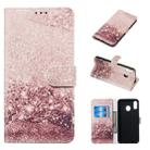 Colored Drawing Marble Pattern Horizontal Flip PU Leather Case with Holder & Card Slots & Wallet For Galaxy M20(Rose Gold) - 1