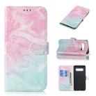 Colored Drawing Marble Pattern Horizontal Flip PU Leather Case with Holder & Card Slots & Wallet For Galaxy S10+(Pink Green) - 1
