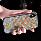 For iPhone X / XS TPU + Epoxy Gradient Diamond Series Phone Protective Case(Gold) - 1