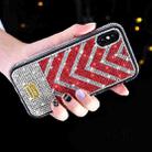 For iPhone X / XS TPU + Epoxy Gradient Diamond Series Phone Protective Case(Red) - 1