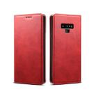 Suteni Calf Texture Horizontal Flip Leather Case with Holder & Card Slots & Wallet for Galaxy Note 9(Red) - 1