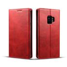 Suteni Calf Texture Horizontal Flip Leather Case with Holder & Card Slots & Wallet for Galaxy S9(Red) - 1