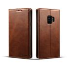 Suteni Calf Texture Horizontal Flip Leather Case with Holder & Card Slots & Wallet for Galaxy S9(Brown) - 1