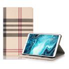 Plaid Texture Horizontal Flip Leather Case with Holder & Card Slots & Wallet for Huawei MediaPad M6 8.4 2019(Khaki) - 1