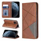 For iPhone 11 Pro Rhombus Texture Horizontal Flip Magnetic Leather Casewith Holder & Card Slots & Wallet (Brown) - 1