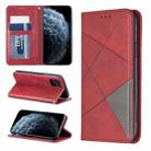 For iPhone 11 Pro Rhombus Texture Horizontal Flip Magnetic Leather Casewith Holder & Card Slots & Wallet (Red) - 1