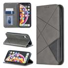 For iPhone XR Rhombus Texture Horizontal Flip Magnetic Leather Case with Holder & Card Slots & Wallet(Grey) - 1