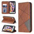 For iPhone XR Rhombus Texture Horizontal Flip Magnetic Leather Case with Holder & Card Slots & Wallet(Brown) - 1