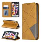 For iPhone XR Rhombus Texture Horizontal Flip Magnetic Leather Case with Holder & Card Slots & Wallet(Yellow) - 1