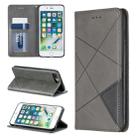 Rhombus Texture Horizontal Flip Magnetic Leather Case with Holder & Card Slots & Wallet For iPhone 8 Plus & 7 Plus(Grey) - 1