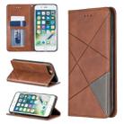 Rhombus Texture Horizontal Flip Magnetic Leather Case with Holder & Card Slots & Wallet For iPhone 8 Plus & 7 Plus(Brown) - 1