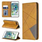 Rhombus Texture Horizontal Flip Magnetic Leather Case with Holder & Card Slots & Wallet For iPhone 8 Plus & 7 Plus(Yellow) - 1