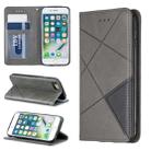 Rhombus Texture Horizontal Flip Magnetic Leather Case with Holder & Card Slots & Wallet For iPhone SE 2020 & 8 & 7(Grey) - 1