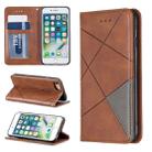 Rhombus Texture Horizontal Flip Magnetic Leather Case with Holder & Card Slots & Wallet For iPhone SE 2020 & 8 & 7(Brown) - 1