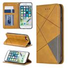 Rhombus Texture Horizontal Flip Magnetic Leather Case with Holder & Card Slots & Wallet For iPhone SE 2020 & 8 & 7(Yellow) - 1