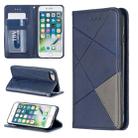 Rhombus Texture Horizontal Flip Magnetic Leather Case with Holder & Card Slots & Wallet For iPhone SE 2020 & 8 & 7(Blue) - 1