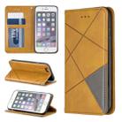 Rhombus Texture Horizontal Flip Magnetic Leather Case with Holder & Card Slots & Wallet For iPhone 6 & 6s(Yellow) - 1