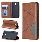 Rhombus Texture Horizontal Flip Magnetic Leather Case with Holder & Card Slots & Wallet For Nokia 1 Plus(Brown) - 1